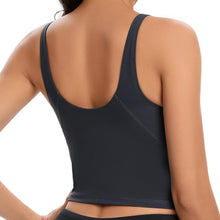 Women U Back Yoga Bra Padded Longline Workout Crop Top Naked Feeling Camisole Fitness Vest Medium Support