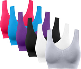 Sports Bras for Women, Seamless Comfortable Yoga Bra with Removable Pads