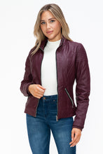 YMI Faux Layered Double-Zipper Jacket with Fuzzy Hood