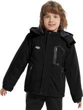 Boy'S Waterproof Ski Jacket Fleece Snowboarding Jackets Warm Thick Winter Coat Hooded Raincoats