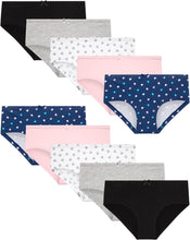 Girls' Underwear – 10 Pack Stretch Soft Cotton Hipster Briefs Underwear - Panties for Girls (Size: 7-16)