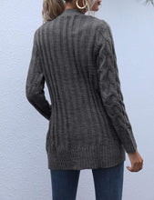 Women'S 2024 Fall Long Sleeve Cable Knit Sweater Open Front Cardigan Button Loose Outerwear