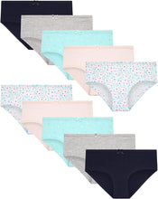 Girls' Underwear – 10 Pack Stretch Soft Cotton Hipster Briefs Underwear - Panties for Girls (Size: 7-16)