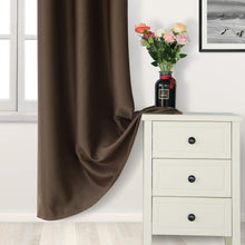 Blackout Curtains Room Darkening Thermal Insulated Grommet Window Curtain for Bedroom Living Room 42 X 72 Inch 2 Panels, Brown Thick Curtain