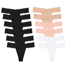 Sexy Lace Thongs for Women Thong Underwear Women Lace T-Back Panties Women Underwear Cotton Thongs Cheeky,10 Pack