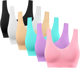 Sports Bras for Women, Seamless Comfortable Yoga Bra with Removable Pads