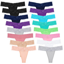 Sexy Lace Thongs for Women Thong Underwear Women Lace T-Back Panties Women Underwear Cotton Thongs Cheeky,10 Pack