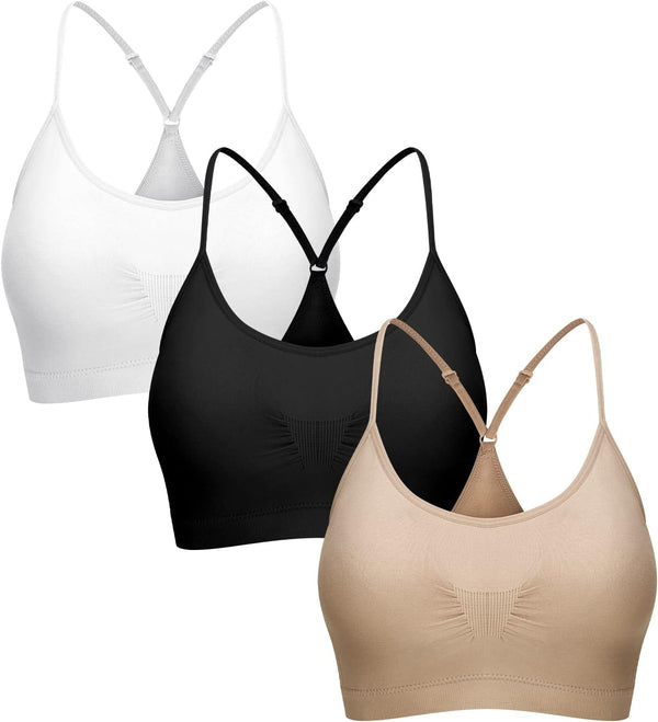 3 Pack Women'S Yoga Sports Bra Cross Back Sleep Bra V Neck Cami without Steel Ring