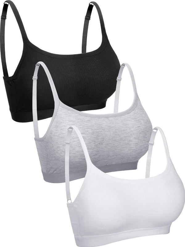 3 Pieces Mini Camisole Bra Padded Bra Tank Top Bra Women Sports Bra with Straps