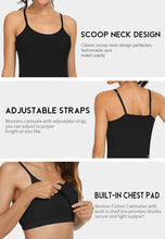 Women Cotton Camisole Shelf Bra Cami Tank Tops Adjustable Spaghetti Strap Tank Top 3-Pack