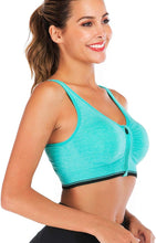 Women'S Zip Front Sports Bra - Seamless Wirefree Post Surgery Bra Racerback Workout Gym Yoga Bras with Removable Pads