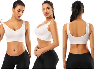 Sports Bras for Women, Seamless Comfortable Yoga Bra with Removable Pads