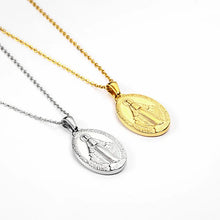 Miraculous Medal Stainless Steel Oval Pendant Necklace for Women Men Wild Jewelry Gift Jewelry