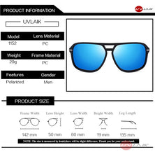 UVLAIK Rectangle Polarized Sunglasses Men Oversized Mirror Driving Sun Glasses Brand Designer Driver Sunglass UV400 Goggles