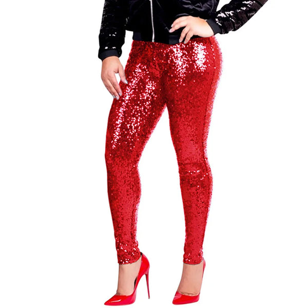 Women's Skinny Leggings Fashoin Sequined Stitching Trousers Party Clubwear Leggins slim  Hip Lifting Long Pants Lady Streetwear