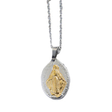 Miraculous Medal Stainless Steel Oval Pendant Necklace for Women Men Wild Jewelry Gift Jewelry