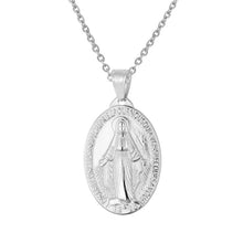 Miraculous Medal Stainless Steel Oval Pendant Necklace for Women Men Wild Jewelry Gift Jewelry