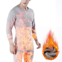 Winter Thermal Underwear Set For Men Thickened Bottom Shirt Long Johns 2pcs Thick Fleece Pajamas Suit Inner Wear Basic Clothing