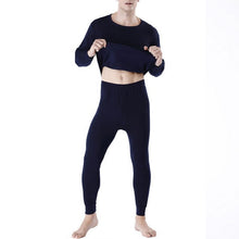 Winter Thermal Underwear Set For Men Thickened Bottom Shirt Long Johns 2pcs Thick Fleece Pajamas Suit Inner Wear Basic Clothing