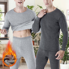 Winter Thermal Underwear Set For Men Thickened Bottom Shirt Long Johns 2pcs Thick Fleece Pajamas Suit Inner Wear Basic Clothing