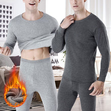 Winter Thermal Underwear Set For Men Thickened Bottom Shirt Long Johns 2pcs Thick Fleece Pajamas Suit Inner Wear Basic Clothing