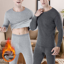 Winter Thermal Underwear Set For Men Thickened Bottom Shirt Long Johns 2pcs Thick Fleece Pajamas Suit Inner Wear Basic Clothing