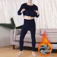 Winter Thermal Underwear Set For Men Thickened Bottom Shirt Long Johns 2pcs Thick Fleece Pajamas Suit Inner Wear Basic Clothing