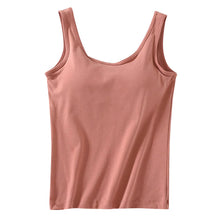 Women'S T-Shirt Womens Tank Tops With Built In Bras 2024 Summer Casual Crew Neck Sleeveless Camisole Cotton Padded топ женский