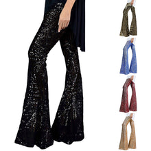 Fashion Shiny High Waist Wide Leg Pants Women Sequins Wide Leg Pants Flared Trousers Disco Dance Party Y2k Style Streetwear