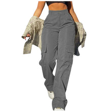 High Waist Cargo Pants Women Retro Loose Full Length Straight Leg Trousers Solid Color Cozy Pants Fashion Streetwear for Women