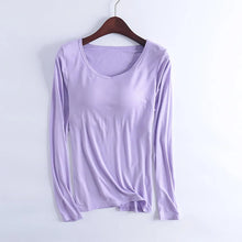 Cotton Women'S T Shirt Solid Color Long Sleeved Pajama Yoga Shockproof Padded Blouses Casual Polyester Spandex Womens Tops