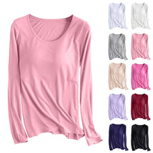 Cotton Women'S T Shirt Solid Color Long Sleeved Pajama Yoga Shockproof Padded Blouses Casual Polyester Spandex Womens Tops