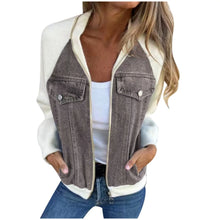 Women Autumn Winter Denim Jackets Fashion Zipper Casual Patchwork Jean Jacket Casual Long Sleeve Hooded Jackets Lady Cardigan