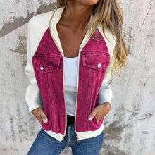 Women Autumn Winter Denim Jackets Fashion Zipper Casual Patchwork Jean Jacket Casual Long Sleeve Hooded Jackets Lady Cardigan