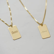 Custom Engraved Name Necklace Women Men Jewelry Personalized Stainless Steel Box Chain  Nameplate Tag Square Pendant Necklace