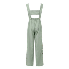 Streetwear Button Up One Pieces Jumpsuit Ladies Slim Fit Casual Strap Linen Pants Overall Solid Romper One Pieces Outfit Clothes