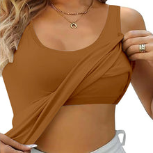 Women'S T-Shirt Womens Tank Tops With Built In Bras 2024 Summer Casual Crew Neck Sleeveless Camisole Cotton Padded топ женский