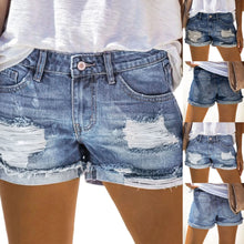 New High Waist Holes Ripped Denim Shorts Female Summer Korean Rolled  Wide Leg Loose Plus Size Jean Shorts Women's Denim Shorts