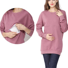 Maternity Nursing Sweatshirt 100% Cotton Winter Maternity Clothes T-shirt Breastfeeding Tops Hoodie Sweater For Pregnant Women