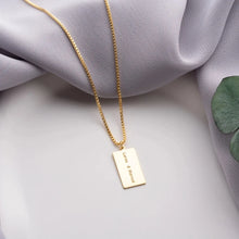 Custom Engraved Name Necklace Women Men Jewelry Personalized Stainless Steel Box Chain  Nameplate Tag Square Pendant Necklace