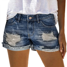 New High Waist Holes Ripped Denim Shorts Female Summer Korean Rolled  Wide Leg Loose Plus Size Jean Shorts Women's Denim Shorts