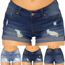 Summer Denim Shorts Women High Waisted Plus Size Ripped High Waisted Denim Shorts Stretchy Jean Shorts Women's Summer Shorts