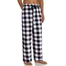 Men Pajamas Plaid Pants Sleep Long Pant With Pockets Soft Pj Bottoms Classic Home Wear Elastic Waist Korean Fashion Clothing