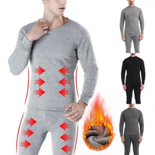 Winter Thermal Underwear Set For Men Thickened Bottom Shirt Long Johns 2pcs Thick Fleece Pajamas Suit Inner Wear Basic Clothing