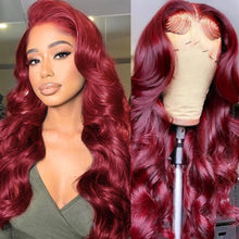 30inch 99j Burgundy Lace Front Wig Human Hair Body Wave 13x6 Hd Lace Frontal Wigs Burgundy Wig Red Lace Front Human Hair Wig