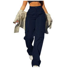 High Waist Cargo Pants Women Retro Loose Full Length Straight Leg Trousers Solid Color Cozy Pants Fashion Streetwear for Women