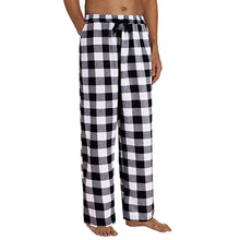 Men Pajamas Plaid Pants Sleep Long Pant With Pockets Soft Pj Bottoms Classic Home Wear Elastic Waist Korean Fashion Clothing