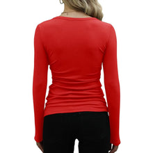 T Shirts for Women Female Long Sleeve Cotton Ribbed Slim Round Neck Stretch Base T Shirt Autumn Versatile Commuting Tops