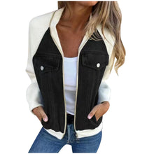 Women Autumn Winter Denim Jackets Fashion Zipper Casual Patchwork Jean Jacket Casual Long Sleeve Hooded Jackets Lady Cardigan