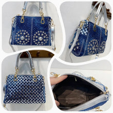 Denim Bags for Women Shoulder Bag Tote Bag with Diamond Jean Handbag Crystal Crossbody Bag